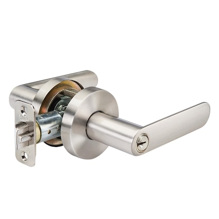 YH Collection Kincaid Lever With Flat Round Rose Keyed Entry Lock With Kwikset Keyway US15 (619) Sat